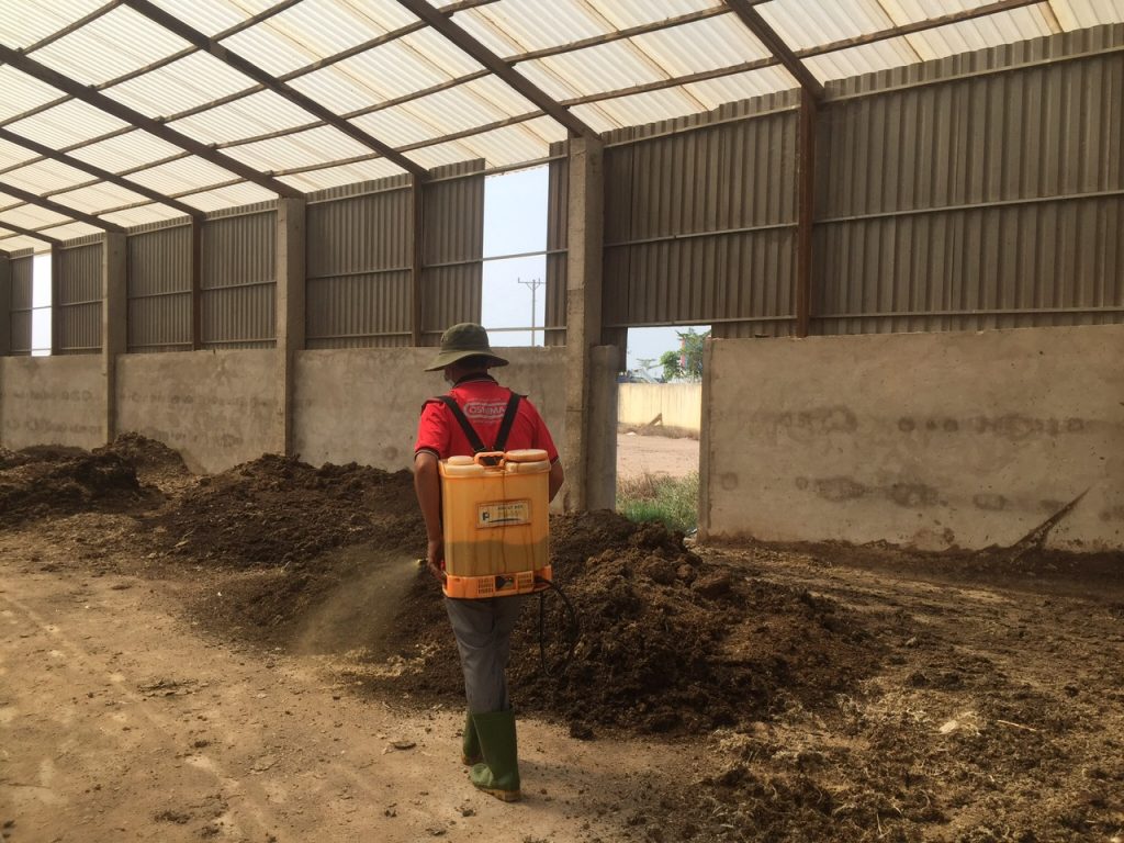 Dùng chế phẩm vi sinh cho chăn nuôi EM ANI để xử lý chuồng trại